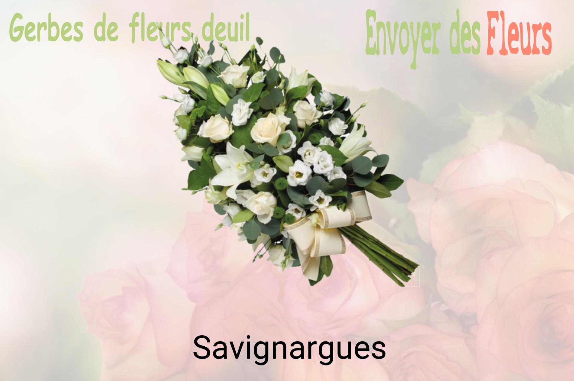 Gerbe de fleurs de deuil livrée à Savignargues